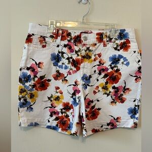 Gloria Vanderbilt Shorts‎ Women's 16 Floral  Amanda Denim Boho Casual High Rise